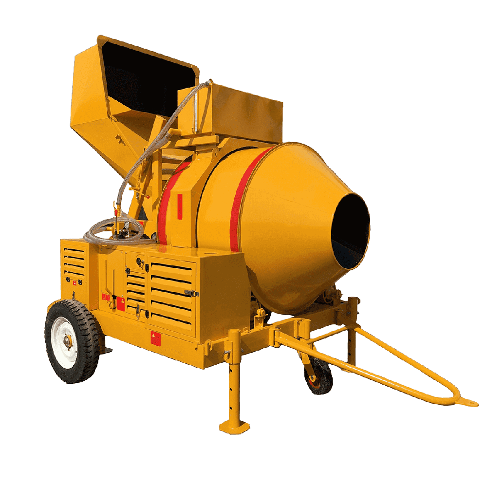 reversible drum type concrete mixer