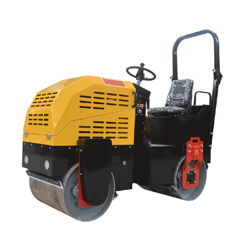 double smooth drum road roller